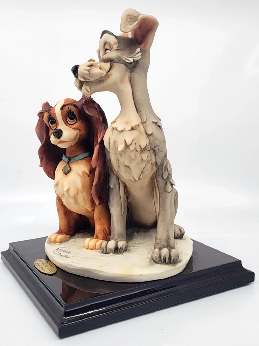 Disney Lady and Tramp Figurine – Brown, Tan & Gray Sculpture GIUSEPPE ARMANI - Picture 5 of 11